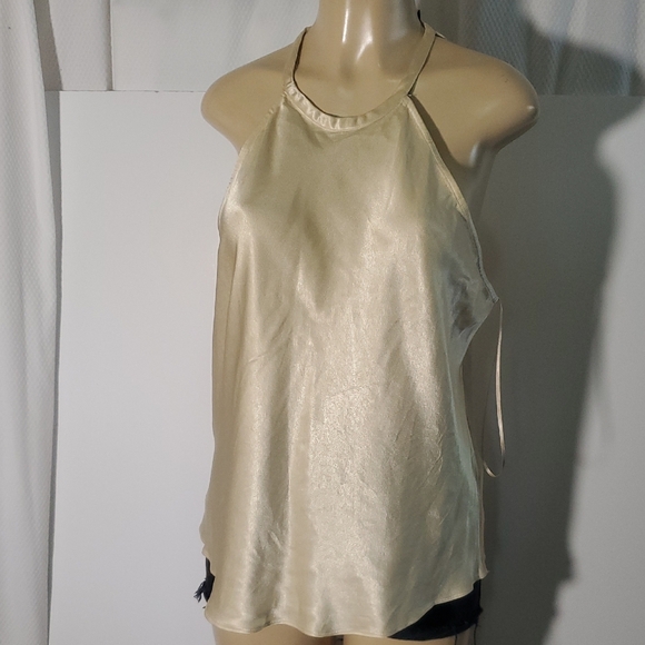 NWT J.Crew Satin Halter High Neckline Elegant Cream Halter Top Size XL - Picture 1 of 9